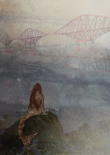 Load image into Gallery viewer, Mermaid on a rock with Forth Road Bridge in the background