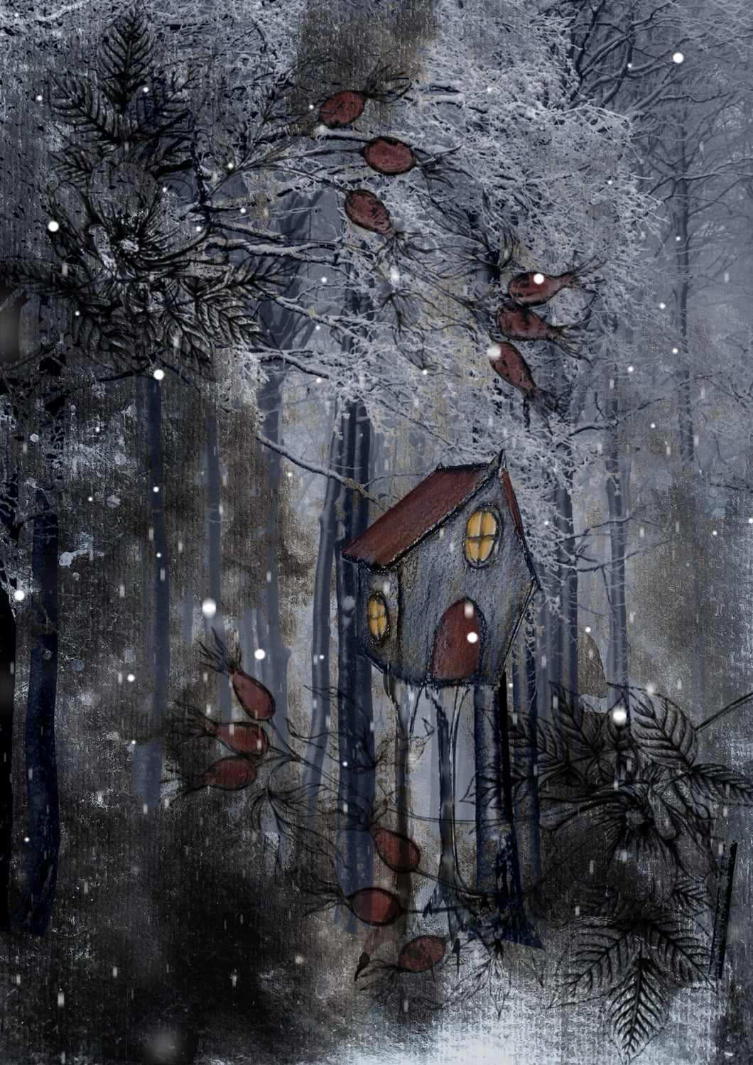 Foggy Bummers Art Baba Yaga House on Chicken Legs